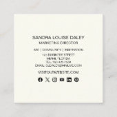 Abstracte roze gouden verf Moderne kunst Vierkante Visitekaartje (Achterkant)