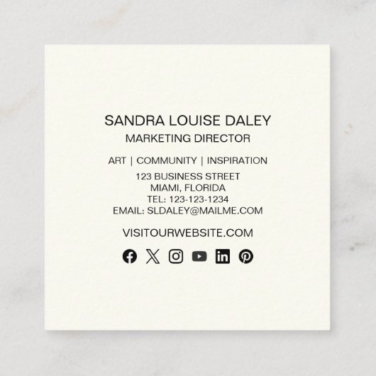 Abstracte roze gouden verf Moderne kunst Vierkante Visitekaartje (Achterkant)