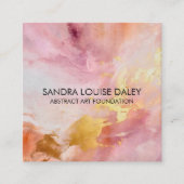 Abstracte roze gouden verf Moderne kunst Vierkante Visitekaartje (Voorkant)