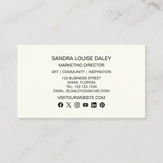 Abstracte roze gouden verf Moderne kunst Visitekaartje (Achterkant)