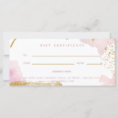 Abstracte roze gouden Waterverf Gift Voucher (Achterkant)