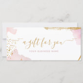 Abstracte roze gouden Waterverf Gift Voucher (Voorkant)