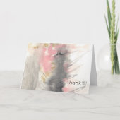 Abstracte roze goudkleurige kunst bedankkaart (Voorkant)