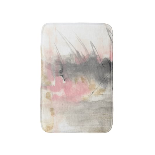 Abstracte roze goudkleurige moderne kunst badmat (Voorkant Verticaal)