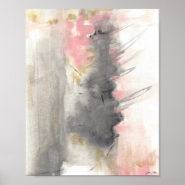Abstracte roze goudschilderkunst afdrukken poster