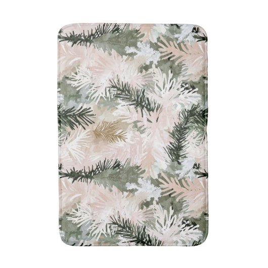 Abstracte roze groene kerstbomen badmat (Voorkant Verticaal)