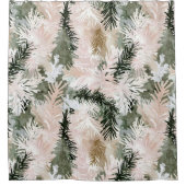 Abstracte roze groene kerstbomen douchegordijn (Voorkant)