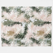 Abstracte roze groene kerstbomen fleece deken (Voorkant (Horizontaal))