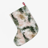 Abstracte roze groene kerstbomen grote kerstsok (Achterkant (Hangend))