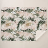 Abstracte roze groene kerstbomen sherpa deken (Voorkant (horizontaal))