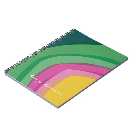 Abstracte roze groene Waterverf Notitieboek (Linkerzijde)