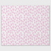 Abstracte roze harten op wit cadeaupapier (Vlak)