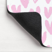 Abstracte roze harten op wit muismat (Hoek)