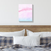 Abstracte Roze Horizon Waterverf Landschapskunst Canvas Afdruk (Insitu (Slaapkamer))