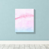 Abstracte Roze Horizon Waterverf Landschapskunst Canvas Afdruk (Insitu (Houten vloer))