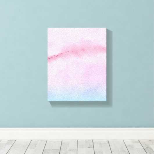 Abstracte Roze Horizon Waterverf Landschapskunst Canvas Afdruk (Insitu (Houten vloer))
