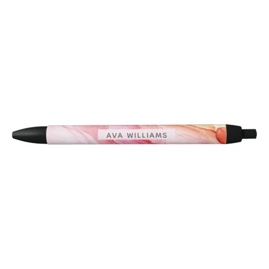 Abstracte Roze Inkt Verf Persoonlijk Zwarte Inkt Pen (Voorkant)
