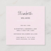 Abstracte roze inktverf legant vierkante visitekaartje (Achterkant)