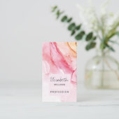 Abstracte roze inktverf legant visitekaartje (Staand voorkant)
