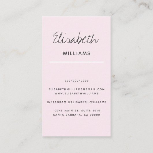 Abstracte roze inktverf legant visitekaartje (Achterkant)
