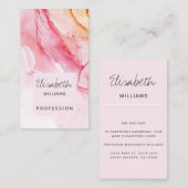 Abstracte roze inktverf legant visitekaartje (Voorkant / Achterkant)