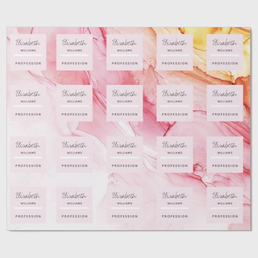 Abstracte Roze Inktverf modern gepersonaliseerd Cadeaupapier (Vlak)