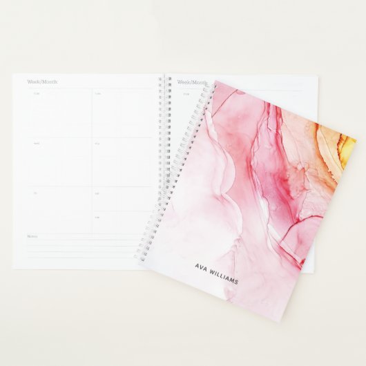 Abstracte roze inktverf modern planner (Display)