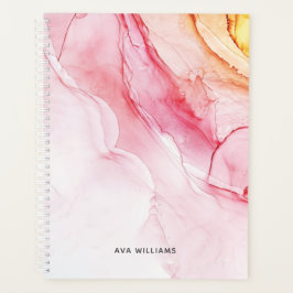 Abstracte roze inktverf modern planner