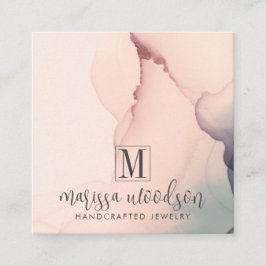 Abstracte roze juwelenvormer Display Kaart Vierkante Visitekaartje