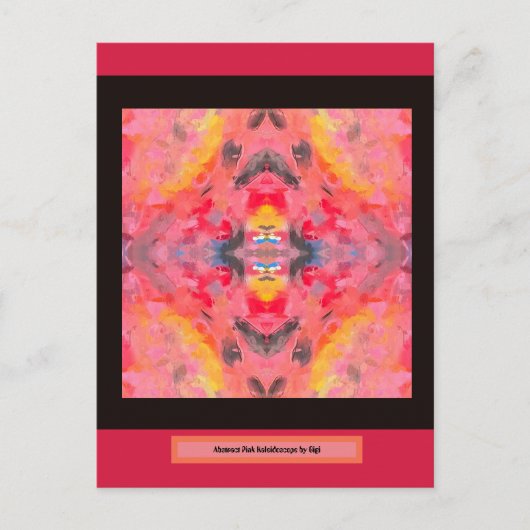 Abstracte roze Kaleidoscoop Briefkaart (Voorkant)
