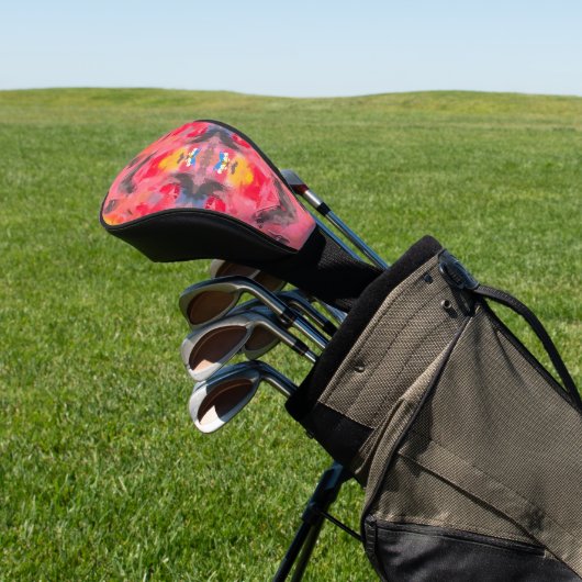 Abstracte roze Kaleidoscoop Golfheadcover (Insitu)