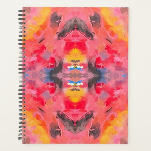 Abstracte roze Kaleidoscoop Planner (Voorkant)