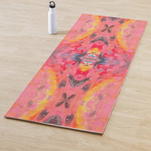 Abstracte roze Kaleidoscoop Yogamat (In situ)