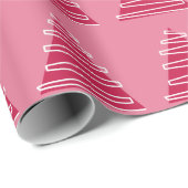 Abstracte roze kerstbomen op roze cadeaupapier (Rol Hoek)