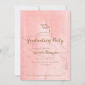 Abstracte roze klasse van 2025 foto afstudeerfeest kaart (Achterkant)