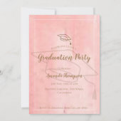 Abstracte roze klasse van 2025 foto Afstuderen Kaart (Achterkant)