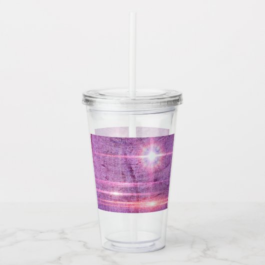 Abstracte roze lichtvlokken acryl drinkbeker (Voorkant)