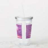 Abstracte roze lichtvlokken acryl drinkbeker (Links)