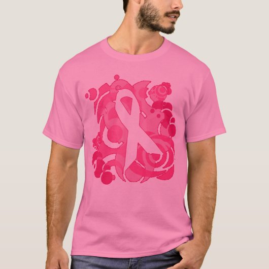 Abstracte roze lintproducten t-shirt (Voorkant)