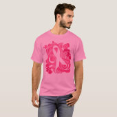 Abstracte roze lintproducten t-shirt (Voorkant volledig)
