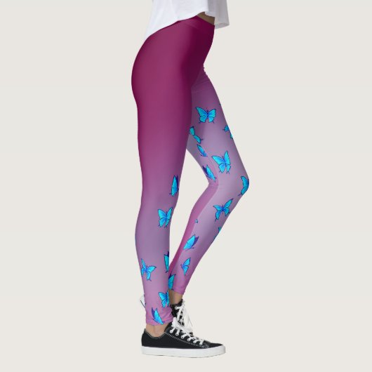 Abstracte Roze Maan en Vlinders Leggings (Rechts)