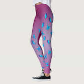 Abstracte Roze Maan en Vlinders Leggings (Links)