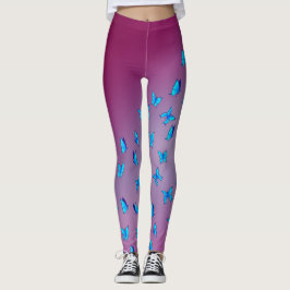 Abstracte Roze Maan en Vlinders Leggings