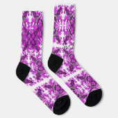 Abstracte roze mandala, psychedelische vlinder sokken (Rechts)