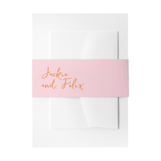 Abstracte roze moderne mix en match bruiloft uitnodigingen wikkel (Voorkant Voorbeeld)