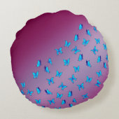 Abstracte roze Moonbeams en Butterflies Rond Kussen (Achterkant)