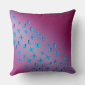 Abstracte Roze Moonbeams en Vlinders Kussen (Achterkant)