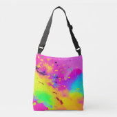 Abstracte roze neonverfspatten crossbody tas (Voorkant)