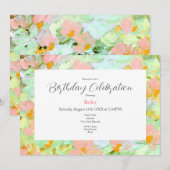 Abstracte roze oppies kaart (Voorkant / Achterkant)