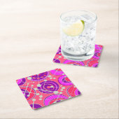 Abstracte, roze & oranje geoshape design kartonnen onderzetters (Insitu)